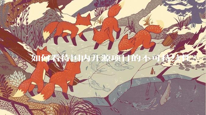 如何看待国内开源项目的不可持续性？