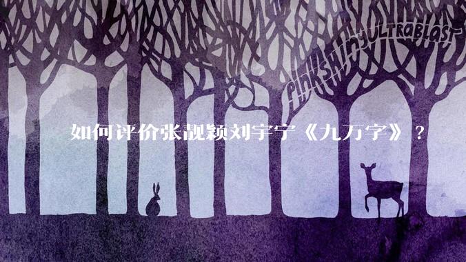 如何评价张靓颖刘宇宁《九万字》?